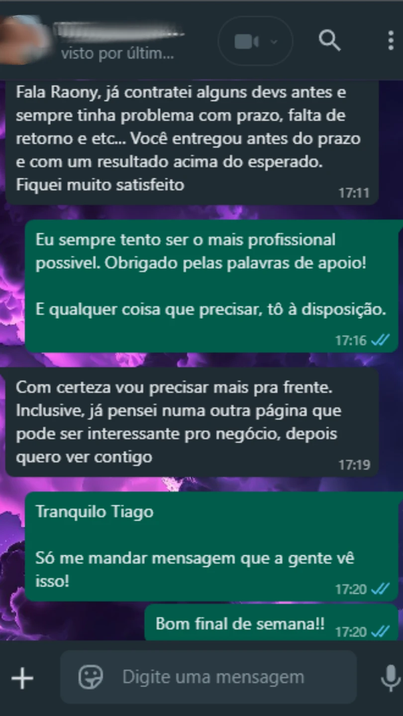 Depoimento de cliente