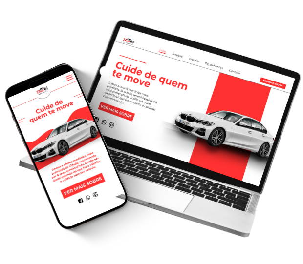 Imagem de um site demonstrativo